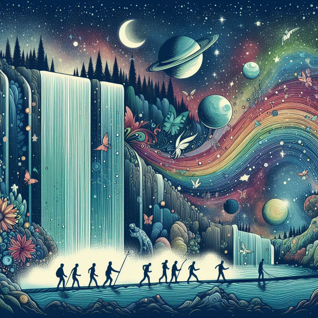 Koptūres rezultāti. Fonā ūdenskritums.